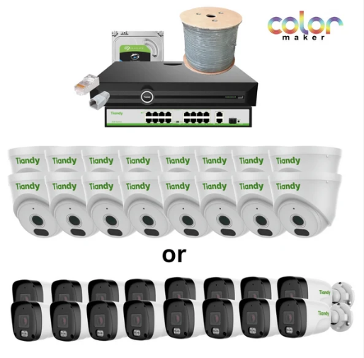 Tiandy 16 Channel 4mp Color Maker Kit
